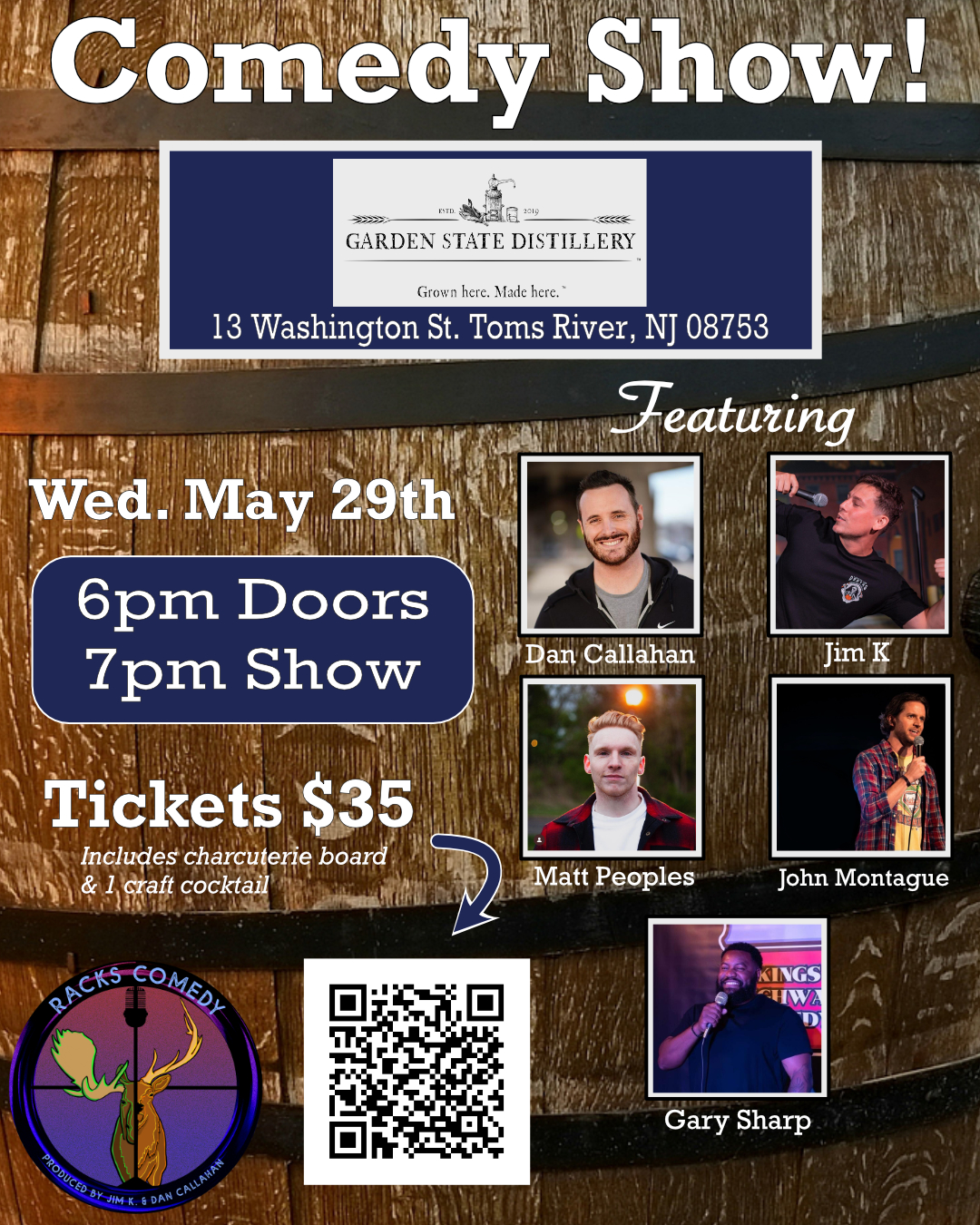 Garden State Distillery Comedy Show - May 29th, 2024