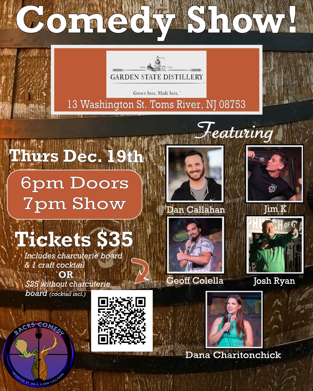 Garden State Distillery Comedy Show - December 19th, 2024